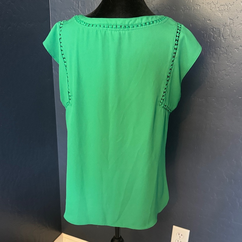 41 Hawthorn Green V-Neck Blouse - Picture 2 of 3